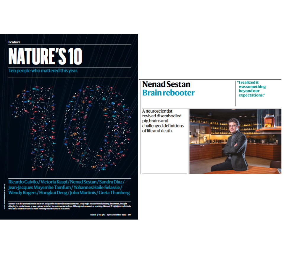 Dr. Sestan’s breakthrough brought to light questions about the nature of death and consciousness. In anticipation of these ethical considerations, he engaged the BRAIN Initiative’s Neuroethics Working Group years prior to publishing his findings. He was lauded for these proactive efforts in Nature’s list of “Ten People Who Mattered in Science in 2019”. This ‘unforgettable’ experiment was also featured in the New York Times’ “What We Learned in Science News in 2019” list.