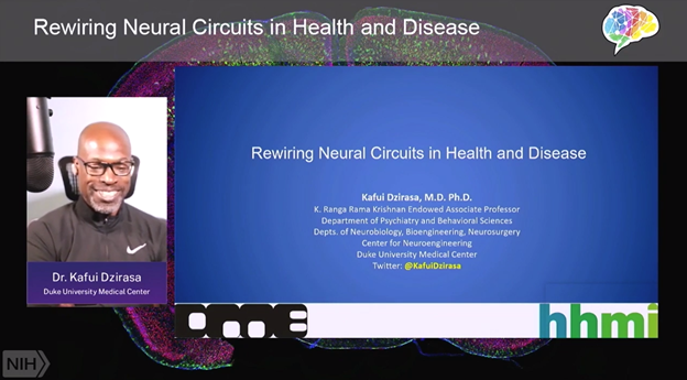 screenshot of virtual presentation from Dr. Kafui Dzirasa