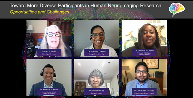 screenshot of virtual presentation symposia session featuring 6 researchers