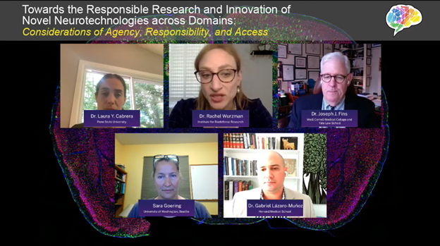 screenshot of cirtual symposia session featuring 5 researchers
