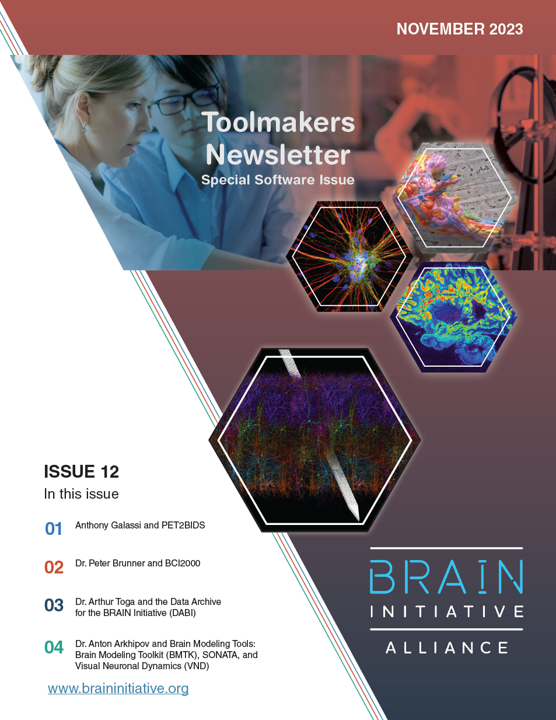 Front cover of the BRAIN Initiative Alliance Toolmakers Newsletter for November 2023